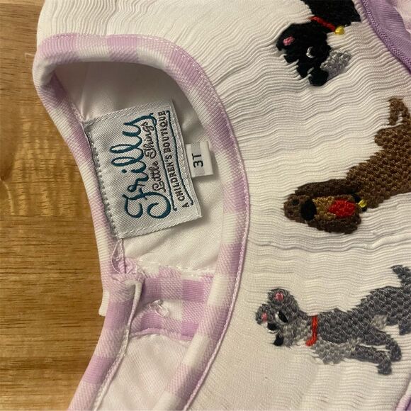 Frilly Little Things Girls Disney Lady & Tramp Dress Size 3T Smocked - Picture 3 of 5